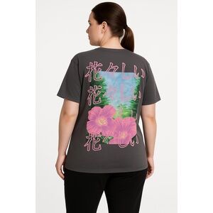 RETURN TO SENDER Super Cute Grey and Pink‎ Short Sleeve T-shirt Womens XXL